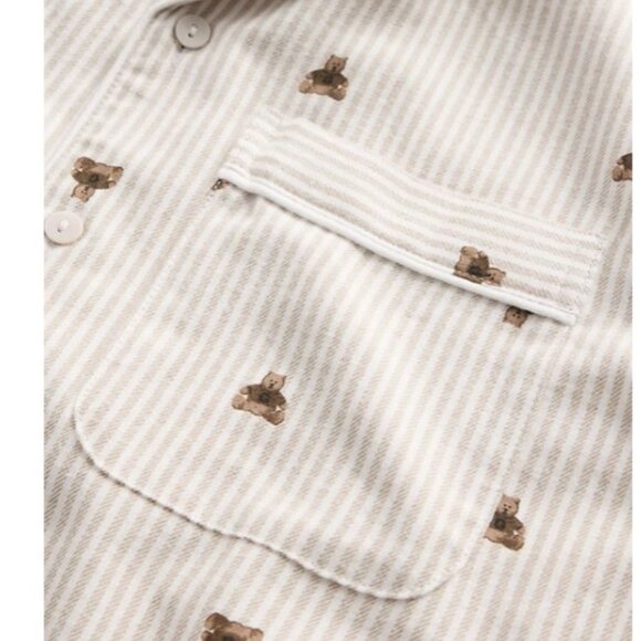 Gap Adult Softest Flannel PJ Shirt Brannan Bear Unisex L - Picture 4 of 8